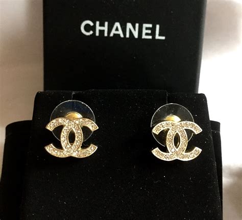 chanel cc black stud earrings|authentic Chanel cc logo earrings.